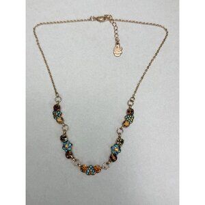 Dikla Meri Swarovski Crystal Necklace Rose Gold Tone Adjustable Signed